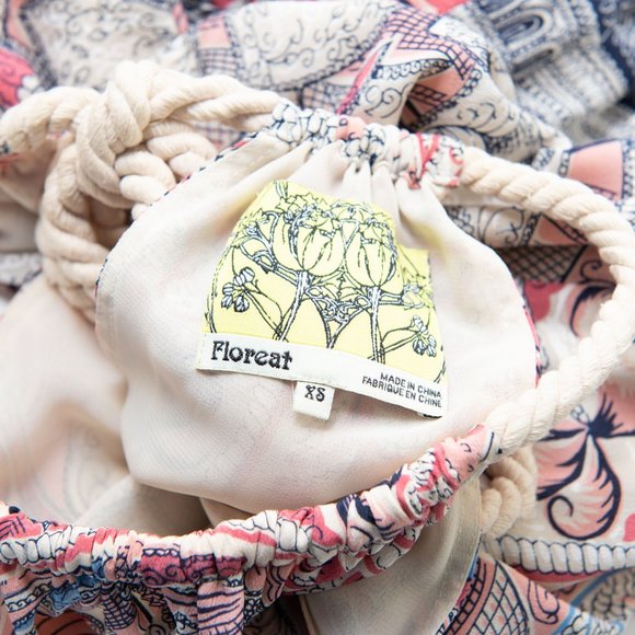 Anthropologie Silk Dress Floreat Castle Lake Ships High Neck Mini Multi Size XS - Picture 4 of 8